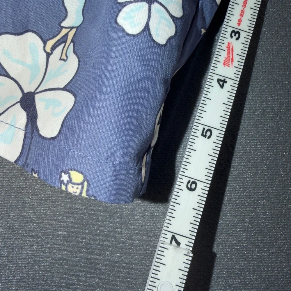 Vineyard‎ Vines Mens Blue Hula Girl Hibiscus Floral Swim Trunks Size Large